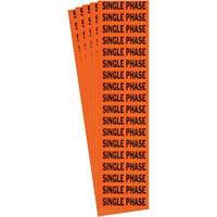 "Single Phase" Conduit & Voltage Labels, 1/2" x 2-1/4", Cloth/Vinyl, English SGY006 | Rideout Tool & Machine Inc.