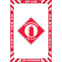 "Fire Extinguisher" Floor Marking Kit, Adhesive, English with Pictogram Rideout Tool & Machine Inc.