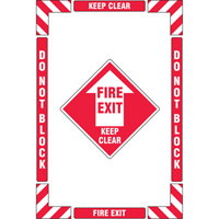 "Fire Exit" Floor Marking Kit, Adhesive, English with Pictogram Rideout Tool & Machine Inc.