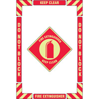 "Fire Extinguisher" Floor Marking Kit, Adhesive, English with Pictogram Rideout Tool & Machine Inc.