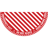 "Emergency Exit" Half Circle Swing Door Floor Sign, Adhesive, English with Pictogram Rideout Tool & Machine Inc.