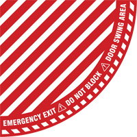 "Emergency Exit" Quarter Circle Swing Door Floor Sign, Adhesive, English with Pictogram Rideout Tool & Machine Inc.