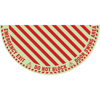 "Emergency Exit" Half Circle Swing Door Floor Sign, Adhesive, English with Pictogram Rideout Tool & Machine Inc.