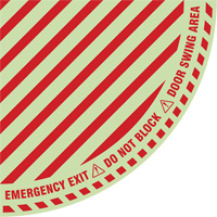 "Emergency Exit" Quarter Circle Swing Door Floor Sign, Adhesive, English with Pictogram Rideout Tool & Machine Inc.