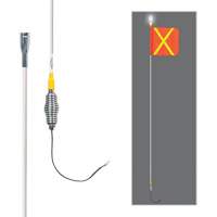 All-Weather Super-Duty Warning Whips with Constant LED Light, Spring Mount, 5' High, Orange with Reflective X SGY857 | Rideout Tool & Machine Inc.