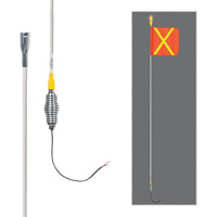 All-Weather Super-Duty Warning Whips with Constant LED Light, Spring Mount, 10' High, Orange with Reflective X SGY858 | Rideout Tool & Machine Inc.