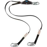 Anti-Corrosion Energy Absorbing Lanyard, 6', Snap Hook Center, Snap Hook Leg Ends, Polyester Rideout Tool & Machine Inc.