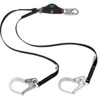 Anti-Corrosion Energy Absorbing Lanyard, 6', Rebar Hook Center, Snap Hook Leg Ends, Polyester Rideout Tool & Machine Inc.