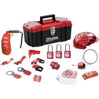 Trousse de cadenassage standard avec cadenas en thermoplastique Zenex, Ensemble &eacute;lectrique/Vanne, 27 composants compris Rideout Tool & Machine Inc.