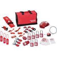 Trousse de cadenassage avec cadenas en thermoplastique de qualit&eacute; sup&eacute;rieure Zenex, Ensemble &eacute;lectrique/Vanne, 34 composants compris Rideout Tool & Machine Inc.