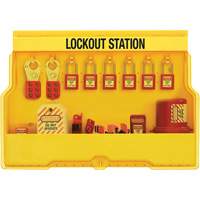 Premier Electrical Lockout Station, Thermoplastic Padlocks, 16 Padlock Capacity, Padlocks Included SGZ647 | Rideout Tool & Machine Inc.
