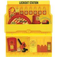 Standard Valve & Electrical Deluxe Lockout Station, Thermoplastic Padlocks, 32 Padlock Capacity, Padlocks Included SGZ649 | Rideout Tool & Machine Inc.