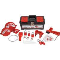 Trousse de cadenassage et d&eacute;tiquetage avec cadenas de s&eacute;curit&eacute; en aluminium et boîte &agrave; outils, Ensemble Vanne, 32 composants compris Rideout Tool & Machine Inc.