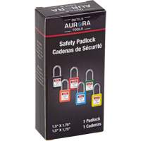 Verrouillage pour les consignations, Cadenas de s&eacute;curit&eacute;, Cl&eacute;s diff&eacute;rentes, Thermoplastique, Largeur de 1-1/2" Rideout Tool & Machine Inc.