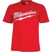 Heavy-Duty Short-Sleeved T-Shirt with Milwaukee&reg; Logo, Men's, Small, Red Rideout Tool & Machine Inc.
