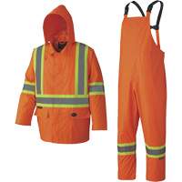 5608 210D Waterproof Rain Suit, Polyester/PVC, Small, High Visibility Orange Rideout Tool & Machine Inc.
