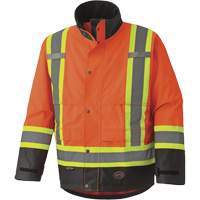 5400 Veste de s&eacute;curit&eacute; imperm&eacute;able 300D Trilobal antid&eacute;chirure, Polyester, Noir/Orange haute visibilit&eacute;, 2T-Grand Rideout Tool & Machine Inc.