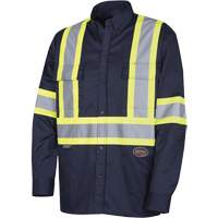 4414 Button-Down Work Shirt, Poly-Cotton, Small, Navy Blue Rideout Tool & Machine Inc.