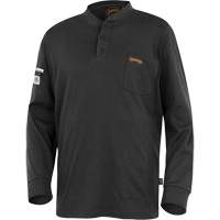 332 Chandail Henley en tricot interlock ignifuge, Petit, Noir Rideout Tool & Machine Inc.