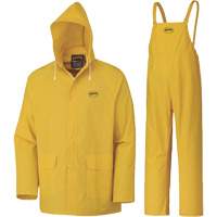3-Piece Rain Suit, Polyester/PVC, Large, Yellow SHE384 | Rideout Tool & Machine Inc.