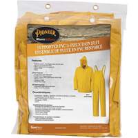 3-Piece Rain Suit, Polyester/PVC, Large, Yellow SHE384 | Rideout Tool & Machine Inc.