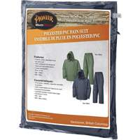Rain Suit, Polyester/PVC, Small, Green SHE424 | Rideout Tool & Machine Inc.