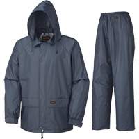 Rain Suit, Polyester/PVC, 2X-Large, Navy Blue SHE435 | Rideout Tool & Machine Inc.