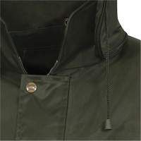 Manteau à capuchon indéchirable Nailhead pour planteur d’arbres, Polyester/PVC, T-petit, Vert SHE437 | Rideout Tool & Machine Inc.