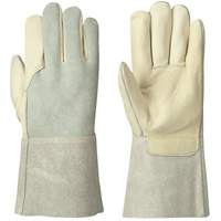Welder's Cowgrain Gloves, Grain Cowhide, Size Medium SHE743 | Rideout Tool & Machine Inc.