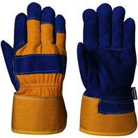 Blue Insulated Fitter's Gloves, One Size, Split Cowhide Palm, Boa Inner Lining SHE771 | Rideout Tool & Machine Inc.