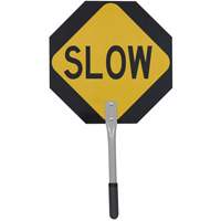 Traffic Stop/Slow Paddle, 16" x 16", Aluminum, English SHE774 | Rideout Tool & Machine Inc.