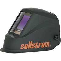 Premium Series ADF Welding Helmet with Extra-Large Blue Lens Technology, 3.94" L x 3.28" W View Area, Black/Orange SHE954 | Rideout Tool & Machine Inc.