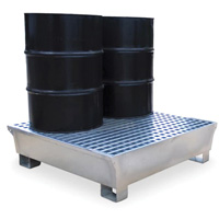 4-Drum Steel Ultra-Spill Pallet&reg;, 68 US gal. Spill Capacity, 49.1" x 47.1" x 10.9" Rideout Tool & Machine Inc.