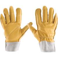 All-Leather Gloves, 7/Small, Grain Leather Palm, Elastic Cuff Rideout Tool & Machine Inc.