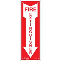Enseigne Fire Extinguisher, 12" x 4", Aluminium, Anglais avec pictogramme Rideout Tool & Machine Inc.