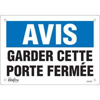 "Porte ferm&eacute;e" Sign, 7" x 10", Vinyl, French Rideout Tool & Machine Inc.