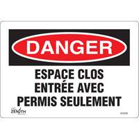 "Espace clos" Sign, 7" x 10", Vinyl, French Rideout Tool & Machine Inc.