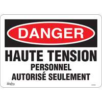 "Haute tension" Sign, 10" x 14", Vinyl, French Rideout Tool & Machine Inc.