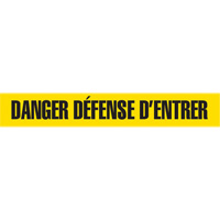 Barricade Tape, French, 3" W x 1000' L, 2 mils, Black on Yellow SHG846 | Rideout Tool & Machine Inc.