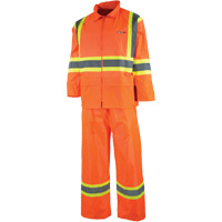 Sealed Rain Suit, Nylon/PVC, X-Small, High Visibility Orange SHH318 | Rideout Tool & Machine Inc.