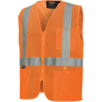 6943 Gilet de s&eacute;curit&eacute; &agrave; mailles ignifuge, Orange haute visibilit&eacute;, Petit, Polyester Rideout Tool & Machine Inc.