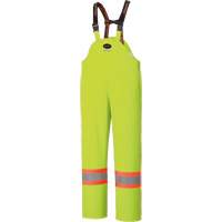 Flame Resistant Waterproof Stretch Bib Pants, X-Small, High Visibility Lime-Yellow SHH608 | Rideout Tool & Machine Inc.