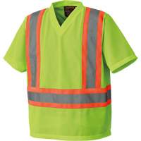 5993P Mesh Safety T-Shirt, Polyester, Small, High Visibility Lime-Yellow Rideout Tool & Machine Inc.