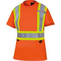 6948 Women's Bird's-Eye Safety T-Shirt, Polyester, X-Small, High Visibility Orange Rideout Tool & Machine Inc.