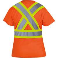 6948 Women's Bird's-Eye Safety T-Shirt, Polyester, X-Small, High Visibility Orange Rideout Tool & Machine Inc.