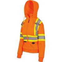 6924W Women's Fleece Hoodie with Zipper, Polyester, X-Small, High Visibility Orange Rideout Tool & Machine Inc.