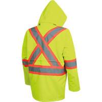 5628 Manteau de s&eacute;curit&eacute; imperm&eacute;able The Rock, Polyester/Polyur&eacute;thane, Jaune lime haute visibilit&eacute;, Petit Rideout Tool & Machine Inc.