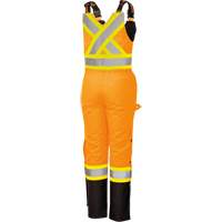 5040BBW Women's High-Visibility Waterproof Safety Overalls, Polyester, X-Small, Black/High Visibility Orange Rideout Tool & Machine Inc.