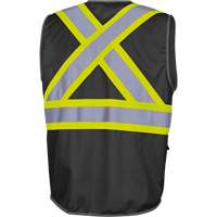6959BK Tricot High-Visibility Safety Vest with Zipper Closure, Black, X-Small, Polyester Rideout Tool & Machine Inc.