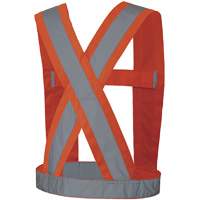High-Visibility 4" Wide Adjustable Safety Sash, CSA Z96 Class 1, High Visibility Orange, Silver Reflective Colour, One Size SHI029 | Rideout Tool & Machine Inc.